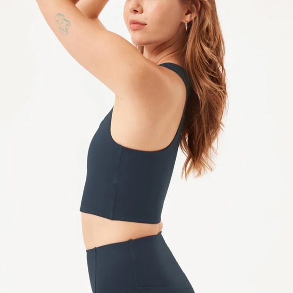 Girlfriend Collective Midnight Paloma Racerback Bra — Navy Blue — Small - Picture 5 of 6